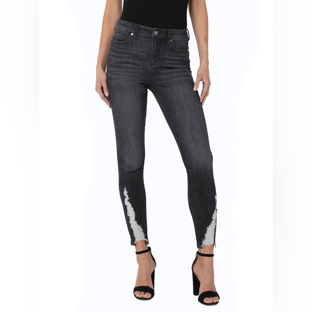 Stitch Fix Liverpool Abby High Rise Ankle Skinny Shredded Hem Alpine View 4/27